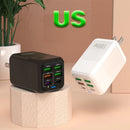 150W 6 Ports Pd QC 4.0 Usb C Fast Charger Wall Adapter Super Fast Charging For Iphone Samsung Ipad Xiaomi Huawei Oneplus Oppo