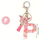 Fashion DIY A-Z Letters keychain Metal Holder Pendent Key Chain Women Car Key Ring Simple Letter Name Key Party Gift Jewelry