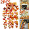 2Pcs 6ft Artificial Christmas Fall Maple Leaf Garland Hanging Plant Home Decor