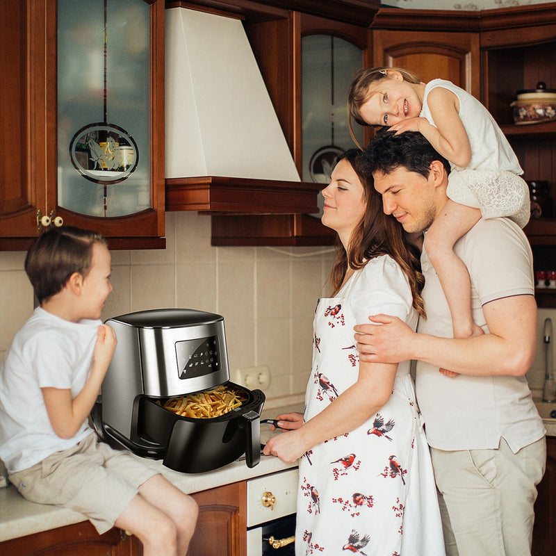 6.3QT 1700W Stainless Steel Air Fryer Oven For Roasting    Multi-function Screen