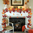 2Pcs 6ft Artificial Christmas Fall Maple Leaf Garland Hanging Plant Home Decor