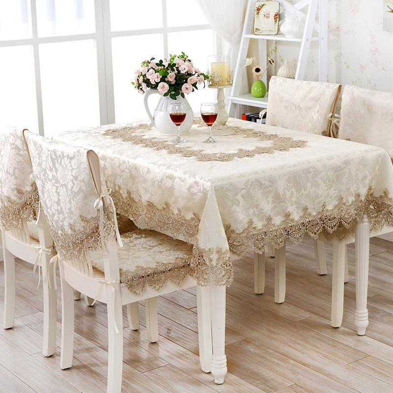 Elegant Lace Jacquard Table Cloth