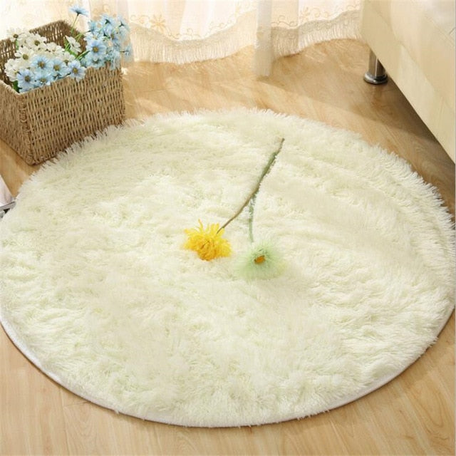 Fluffy Round Rug Carpets for Living Room