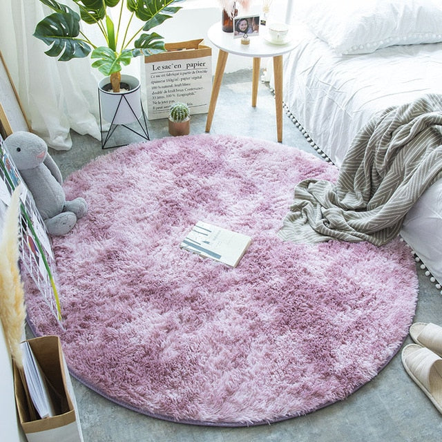 Fluffy Round Rug Carpets for Living Room