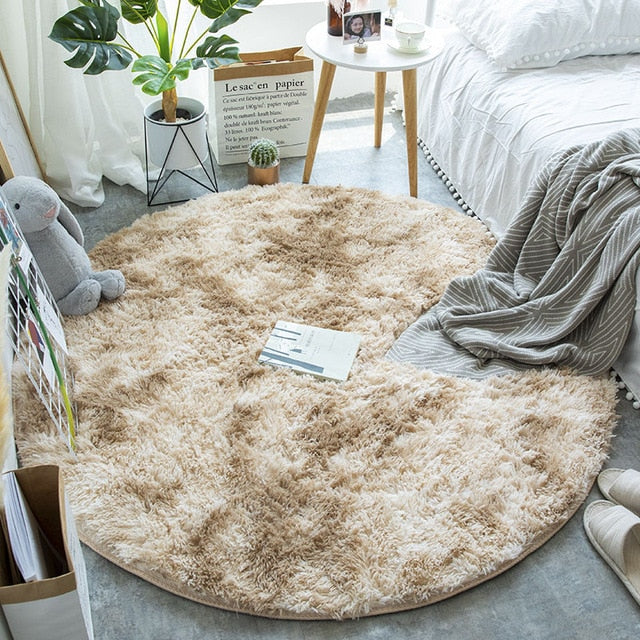 Fluffy Round Rug Carpets for Living Room