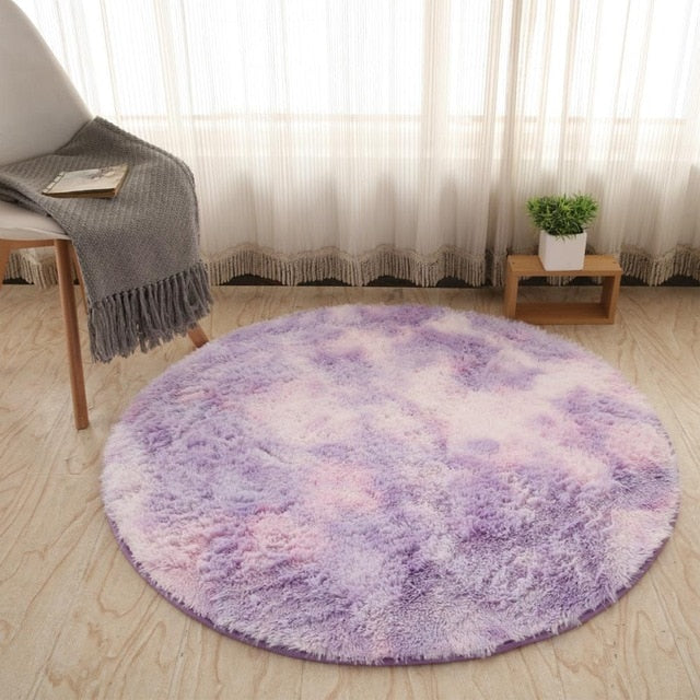 Fluffy Round Rug Carpets for Living Room