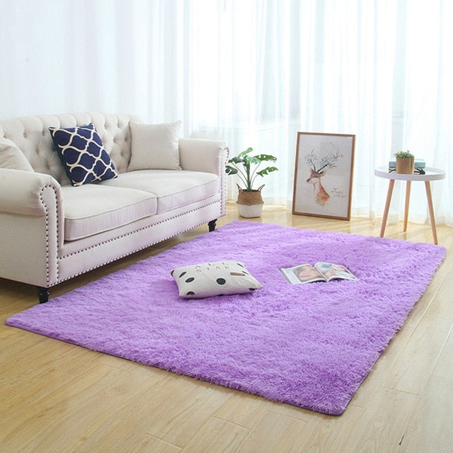 Silky Fluffy Carpet Modern Home Decor