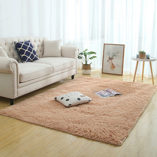 Silky Fluffy Carpet Modern Home Decor