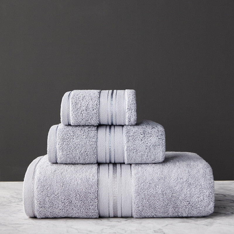 Towel Set Bath And Face Towel Solid Color